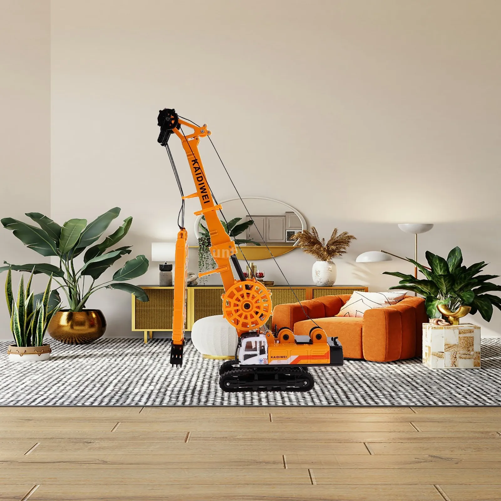Diecast Alloy Drilling Rig Model Adjustable Rod Toy Vehicle for Home Decoration and Collection