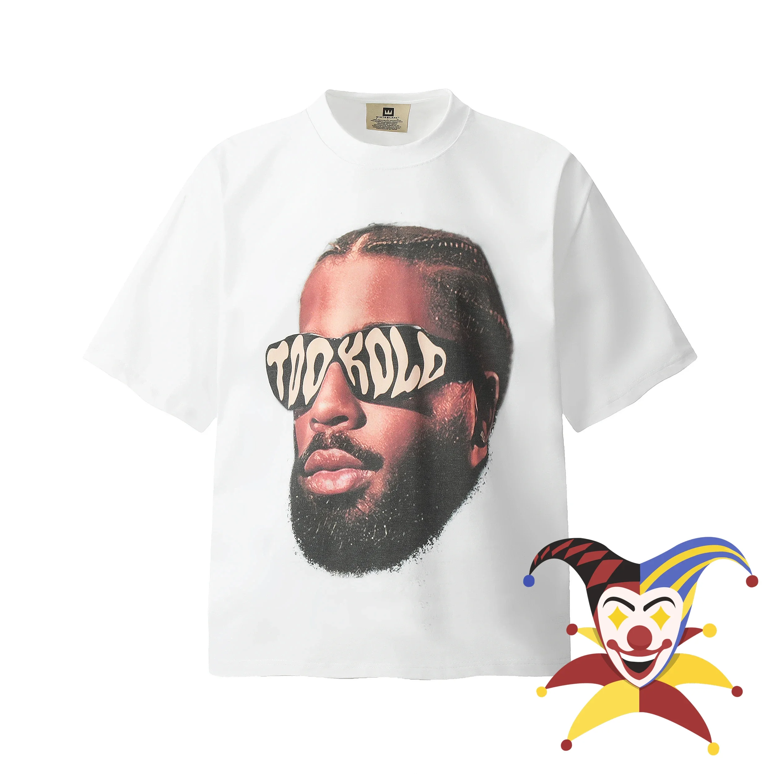 

BIG Face Character Print White T-shirt Men Women High Quality Tee Tops T Shirt