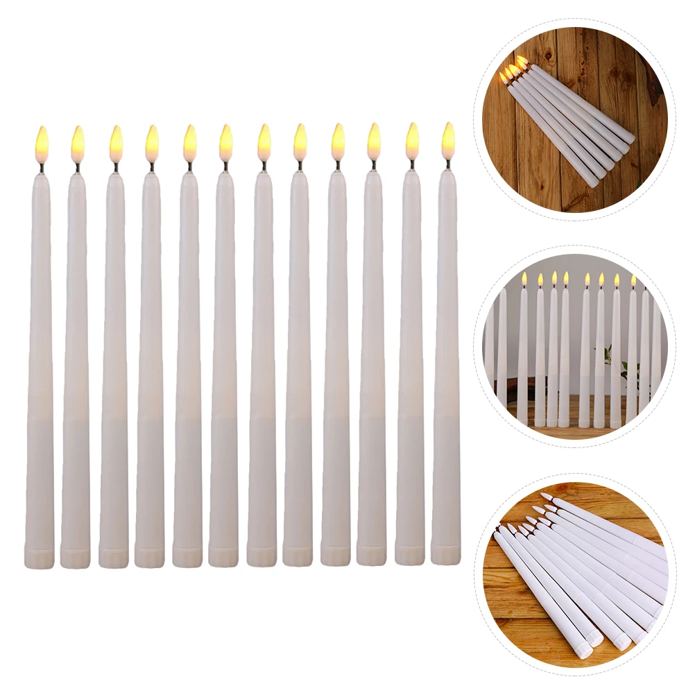 12 velas de luz LED sin llama, suministros decorativos de plástico para fiesta de Halloween