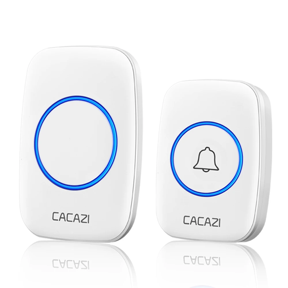 

CACAZI Hot Waterproof Smart Wireless Doorbell No Included Battery 300M Long Distance Outdoor Adjustable Welcome Ring EU US Plug