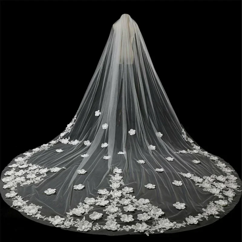

Wedding Veil Comb Cathedral Flowers Bridal Headwear Bridal Veil Wedding Accessories