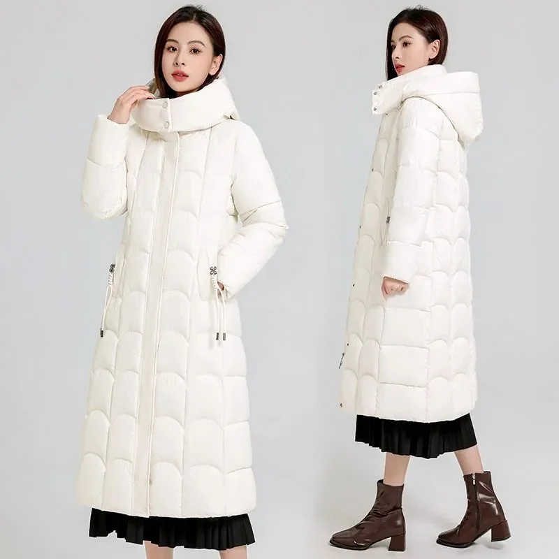 2024 New Winter Women Parka Hooded Jackets Thicken Warm Cotton-padded Puffer Coats Casual Long Parkas Clothes Loose Outerwear