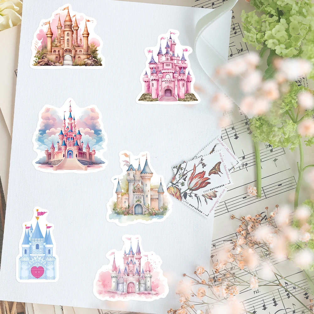 Picture 5: Watercolour Cartoon Castle Stickers DIY House Decal for Laptop Phone Scrapbook Luggage Decorative Bottles Graffiti Waterproof