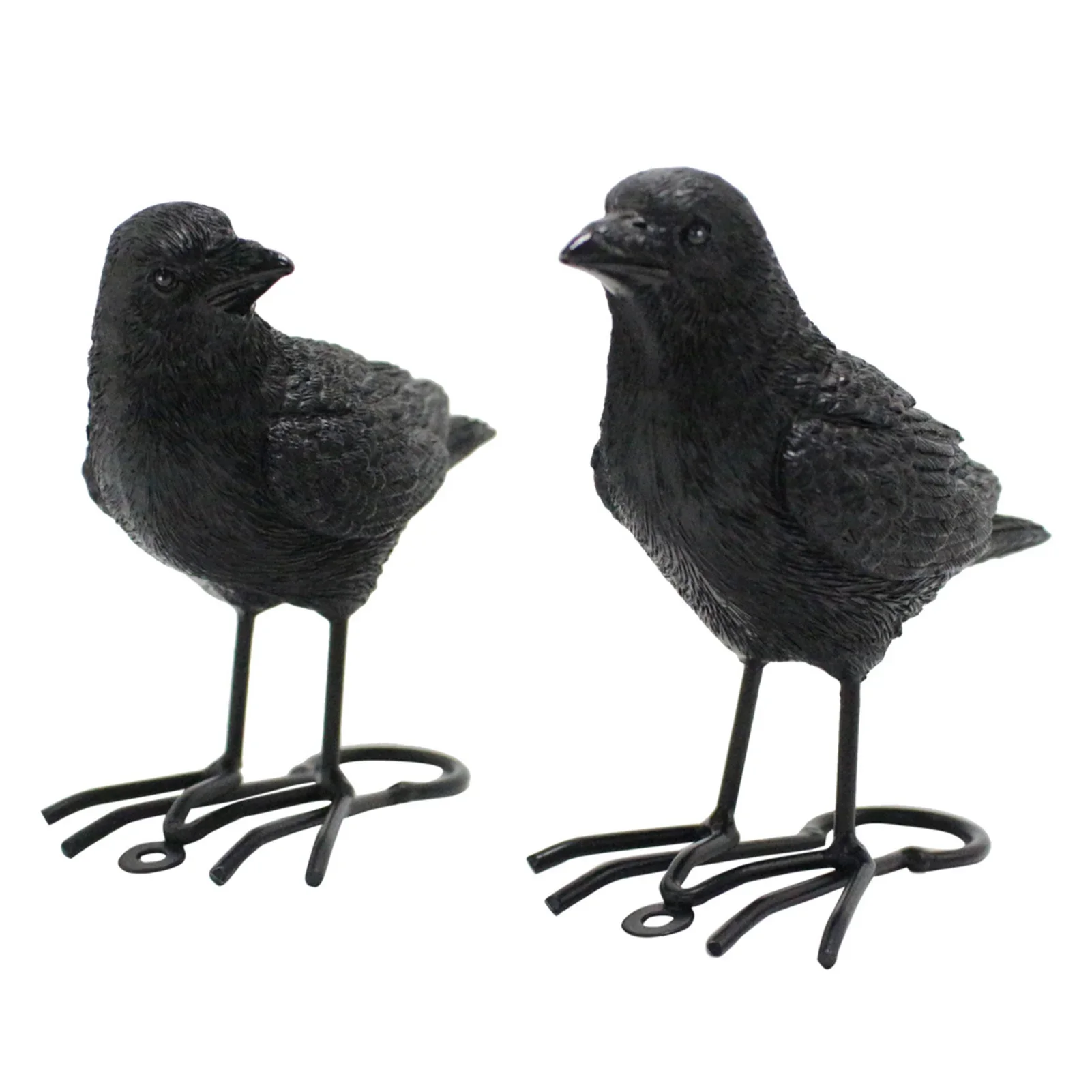 Decorative Crow Statue Resin Halloween Raven Figurine Realistic Bird Ornament for Home Garden Spooky Party Decor Halloween 2025