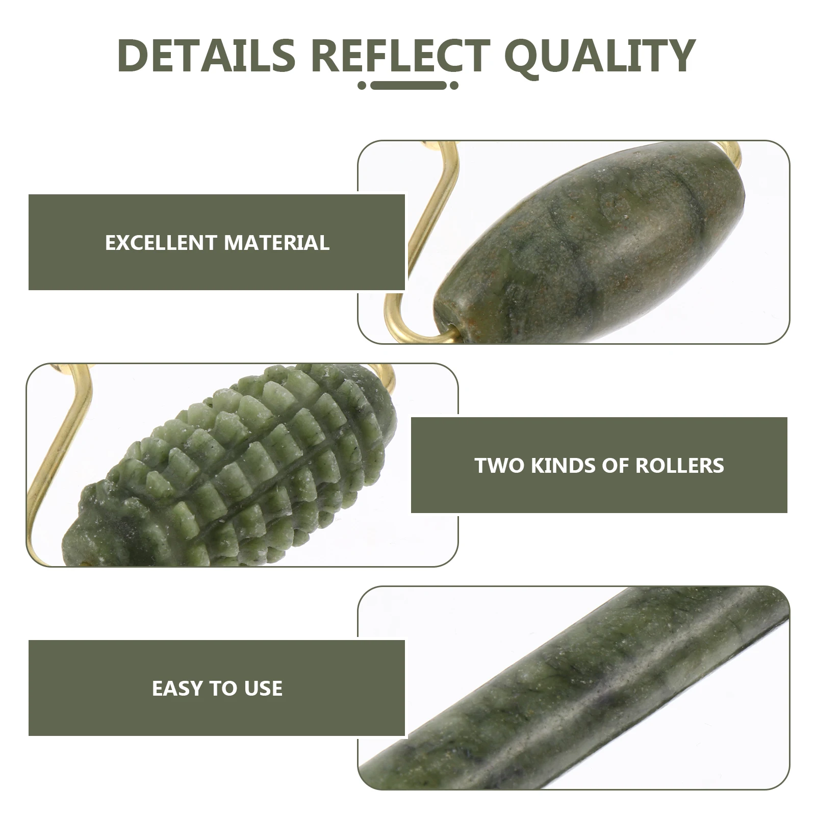 2Pcs Jade Roller Facial Skin Massager Lifting Tighten Face Neck Body Wrinkles Jade Stone Gua Sha Scraping Tool