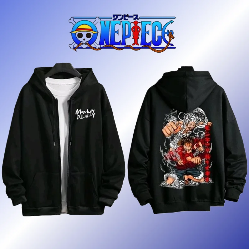 

Anime Hooded Sweatshirt Men Women Zip Up Jacket One Piece Luffy Casual Pullover Streetwear Cosplay Hoodie Autumn Winter Fashion