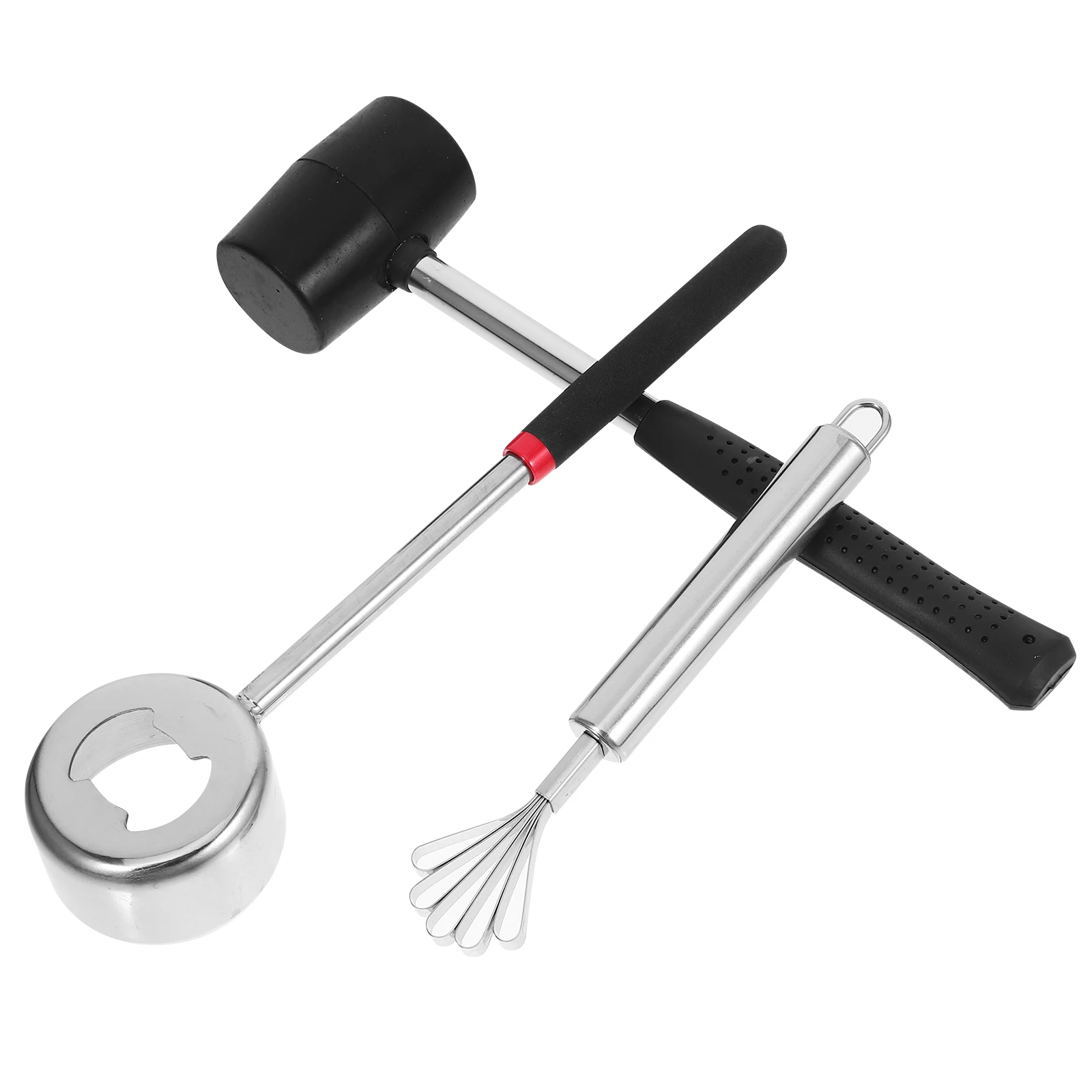

1 set Coconut Opener Set Stainless Steel Reusable Coconuts Tool Lightweight Compact Kitchen Fruit Opening Supplies
