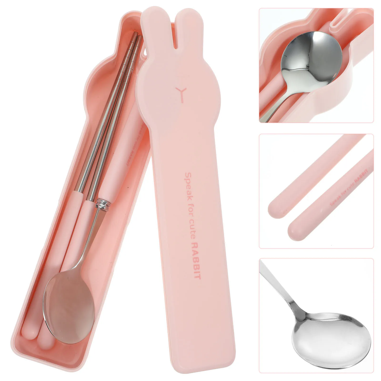 

1Set Travel Silverware Set Stainless Steel Spoon and Chopsticks for Outdoor Camping Reusable Utensils Set with Storage Case