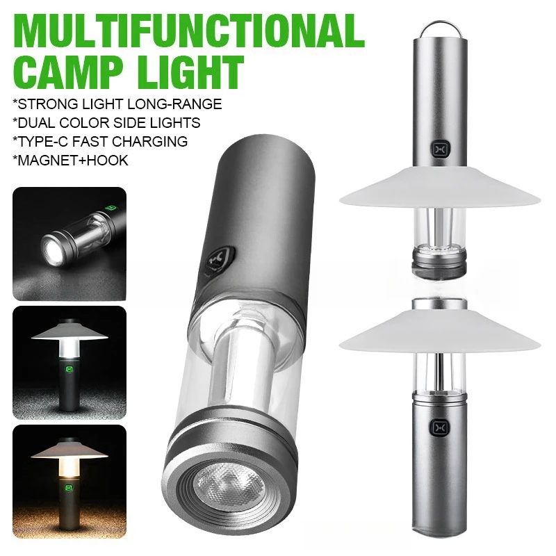 Three in One Camping Light with Extra Long Range and Multi functional Outdoor Lighthouse Camping and Fishing Portable Flashlight