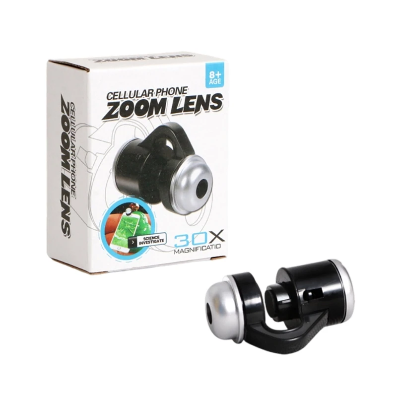 30X Magnification Microscope LED Light with Clip for Smartphones 203C