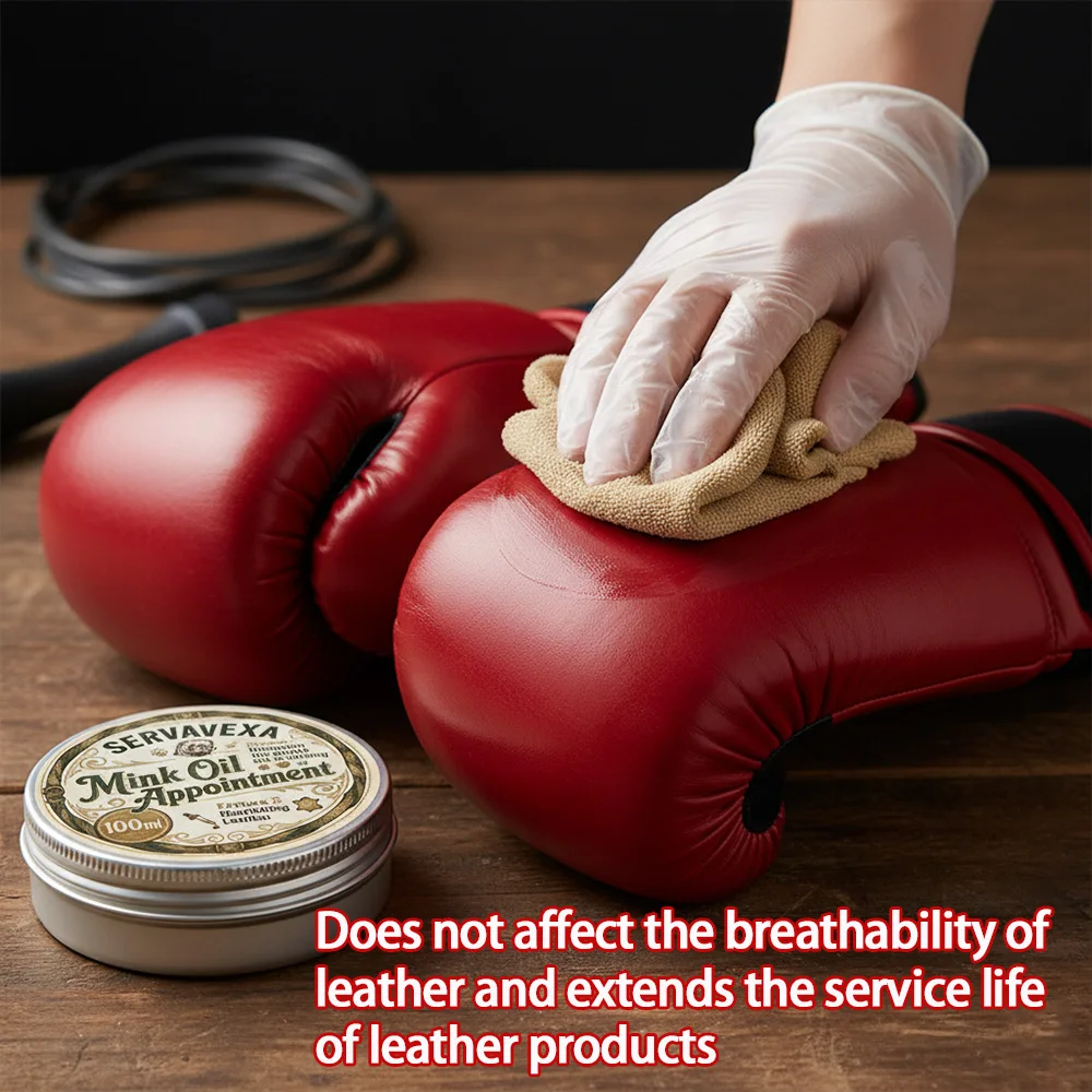 Boxing Glove Specific Mink Oil Cream - Prevents Cracking and Sweat Damage - MMA, Muay Thai, Taekwondo Universal Natural Wax image 3