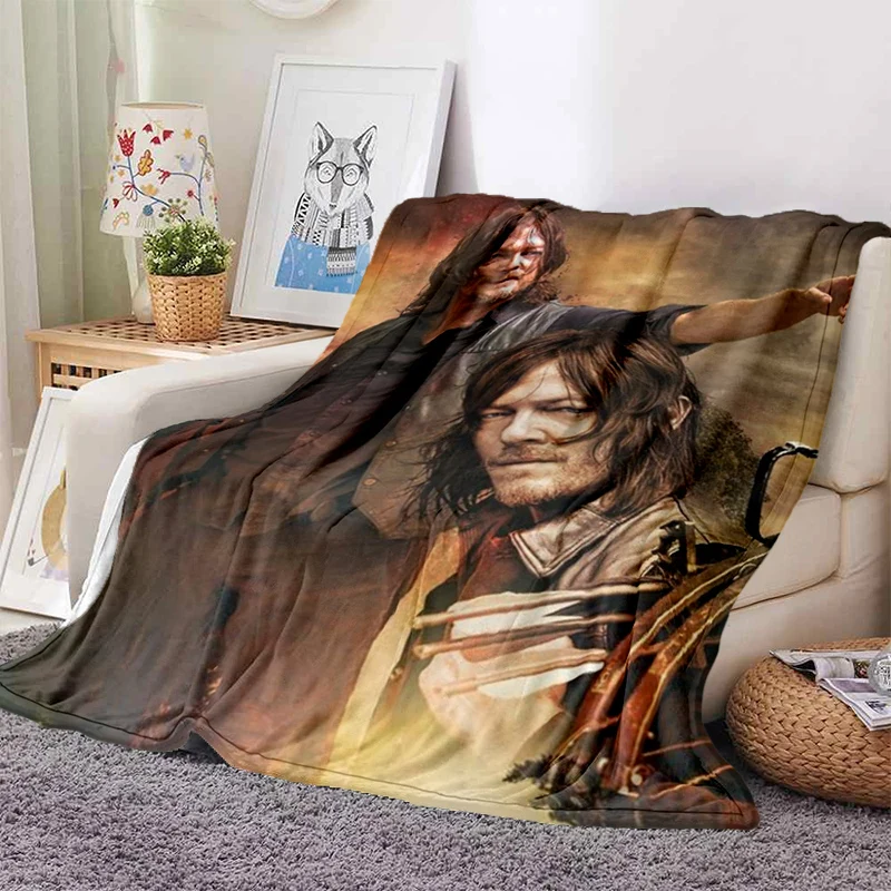 

Drama The Walking Dead Series Soft Throw Blanket Zombie Movie Printed Bedspread Sofa Couch Camping Cover Home Decor