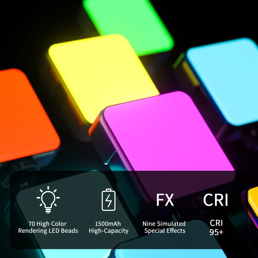 Desiontal Mini Fill Light RGB Video Lights Photography Lighting Selfie Light for Camera Photo Studio Consumer Electronics