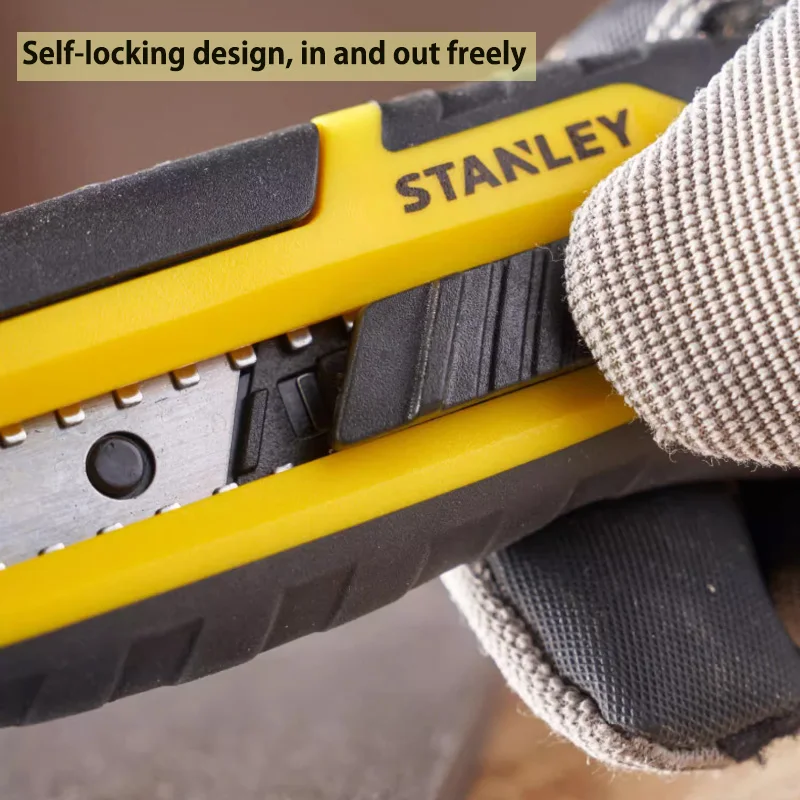 Stanley STHT10501 Construction Knife Multipurpose Utility Knife Slide Snap-off Blades 18mm with Blade Breaker Quick Replacement