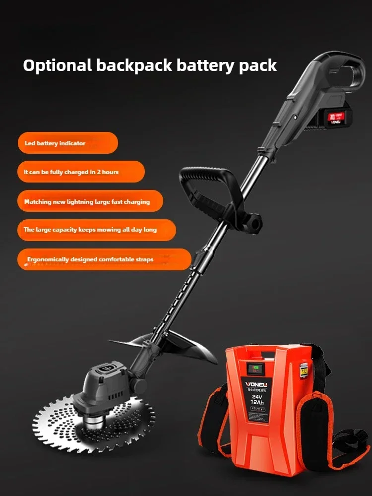 

Electric lawn mower Small household lawn mower Lithium battery rechargeable high-power lawn mower artifact Garden Power Tools