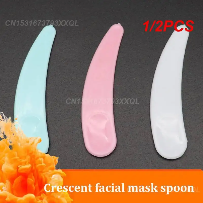 1/2PCS Skin Care Tools Easy To Clean Plastic Material Scraping Spoon Cosmetic Spatula Digging Spoon Easy To Use Solid Color