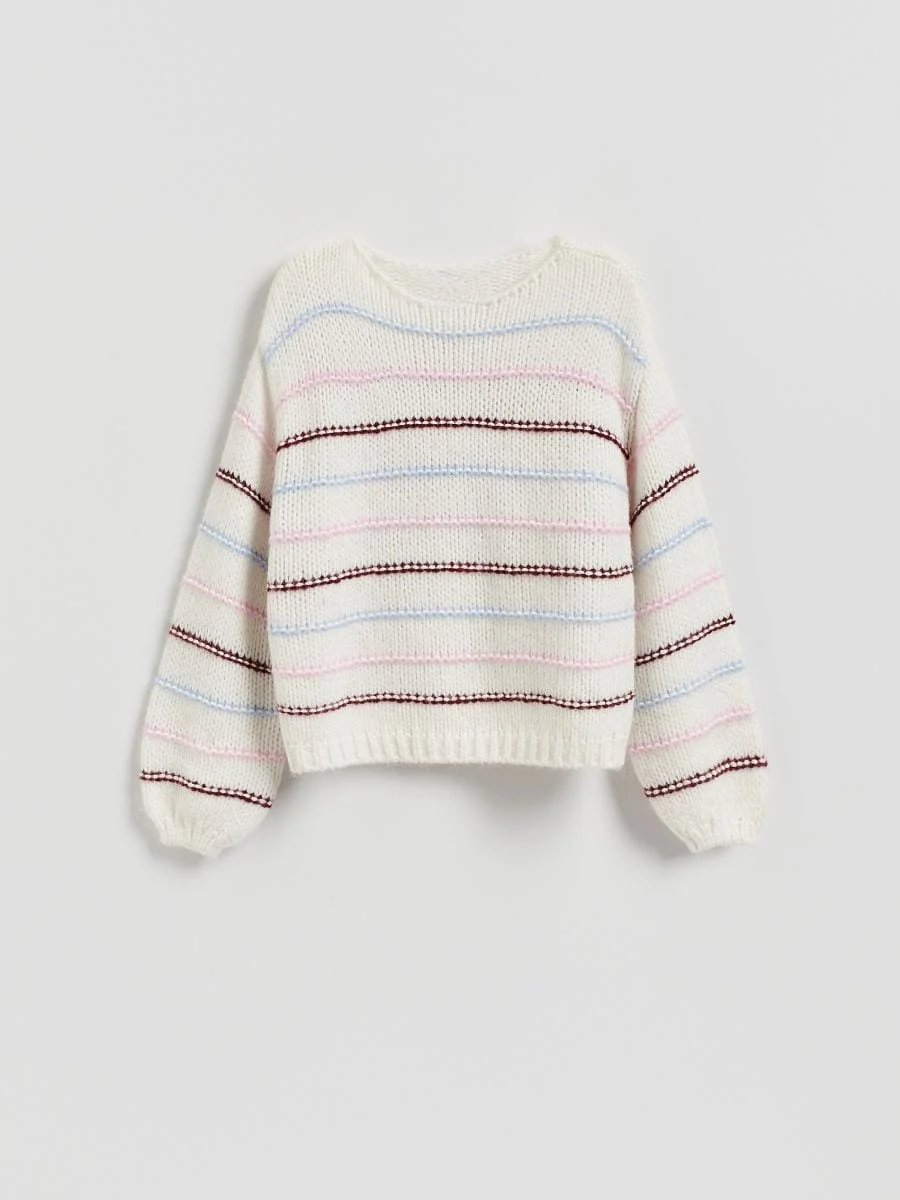 여성용 루즈핏 라운드 넥 니트 스웨터 스트라이프 패턴 캐주얼 긴 소매 따뜻한 탑 플러스 사이즈 패셔너블 사계절용