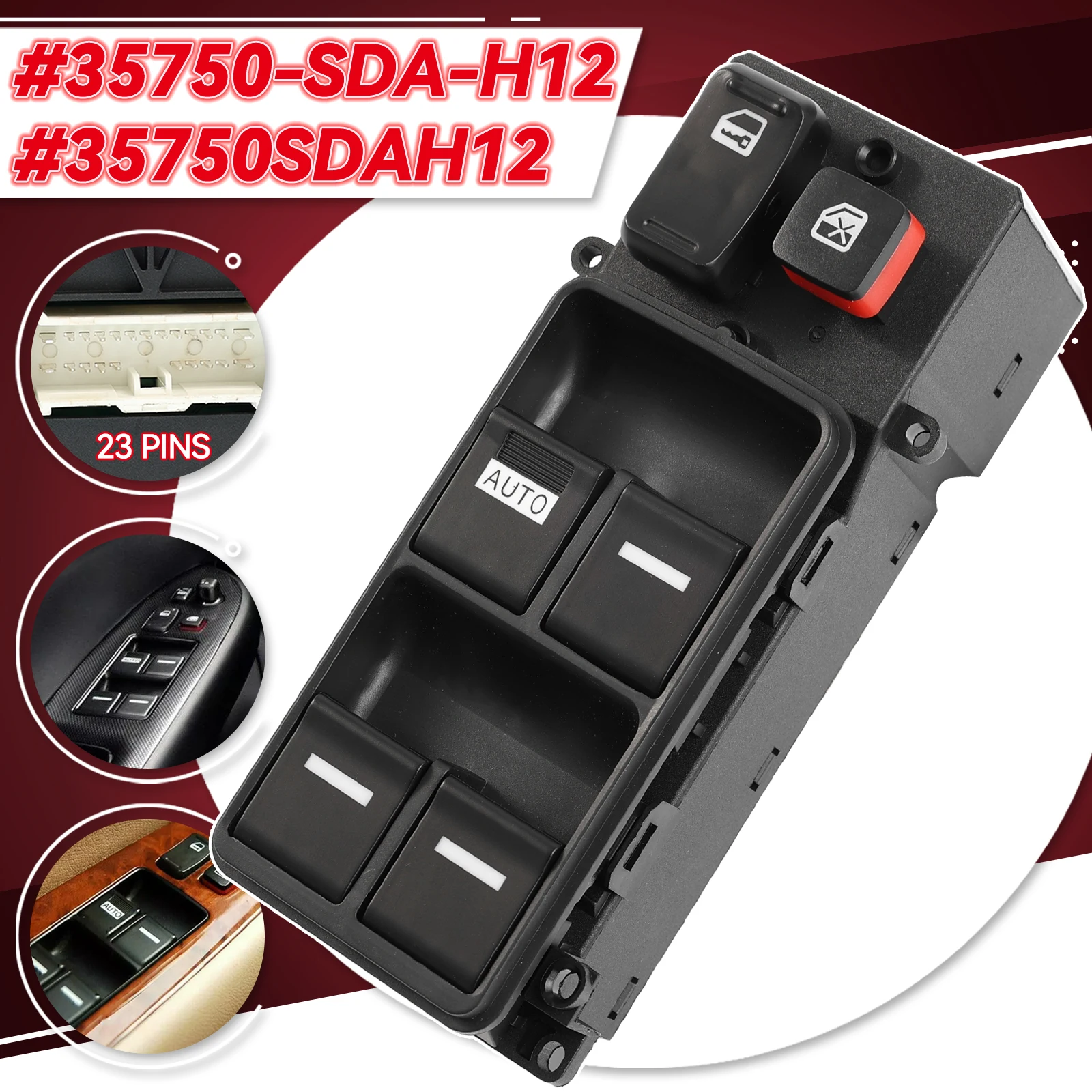 35750-SDA-H12 35750SDAH12 For Honda Accord 2003-2007 4 Door Dirver Side Electric Power Window Switch Master Controller Switches