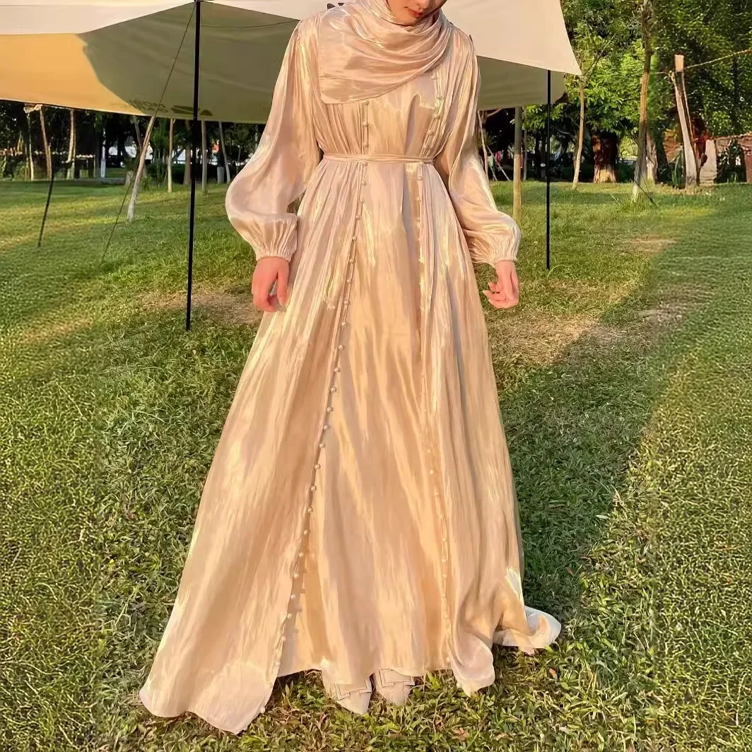 Dubai Abayas Turkish Glitter Muslim Dress Woman Elegant Party Evening Abaya Long Sleeve Elegance Long Dresses Kaftan Robe Caftan