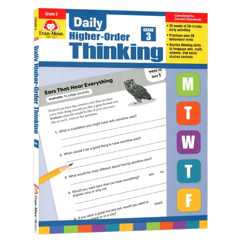 

Evan-Moor Daily Higher-Order Thinking Grade 3 TE Workbook,aged 7 8 9 10, English book 9781629384566