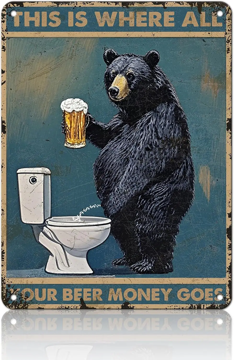 e1,This is Where All Your Beer Money Goes Metal IronWall Art Metal Signs for Decor Vintage Wall Decor Vintage Tin Sign Posters C