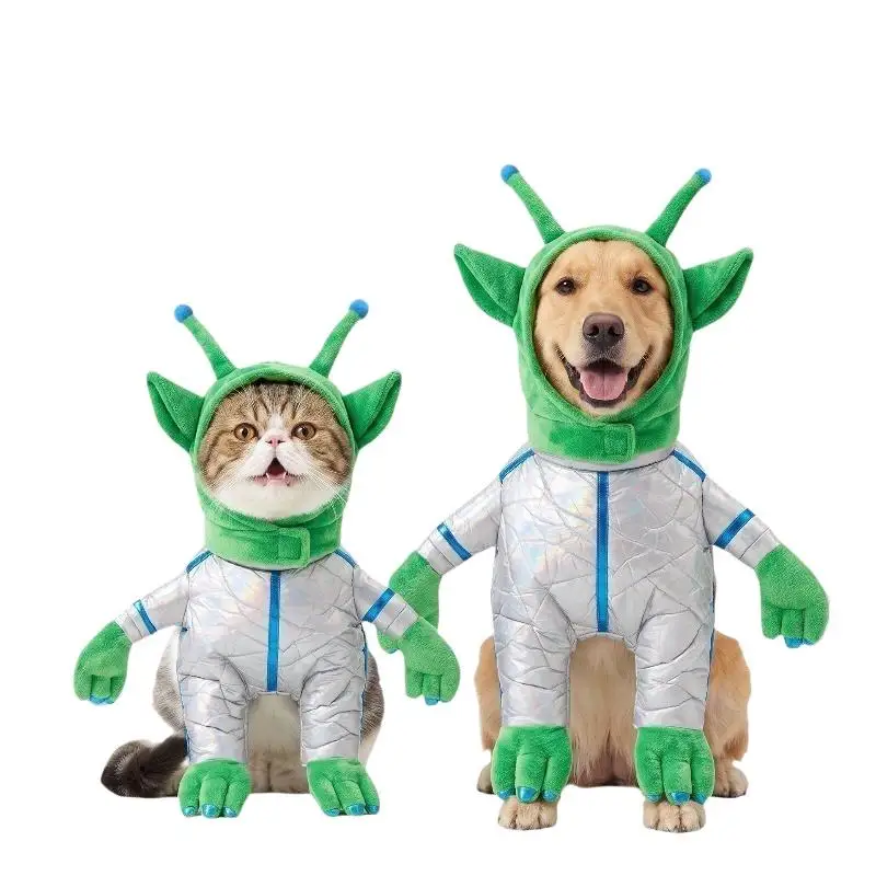 Pet Alien Transformation Outfit Skin-friendly Funny Pet Clothing for Dog Cat Holiday Party Cosplay Photo Shooting Props