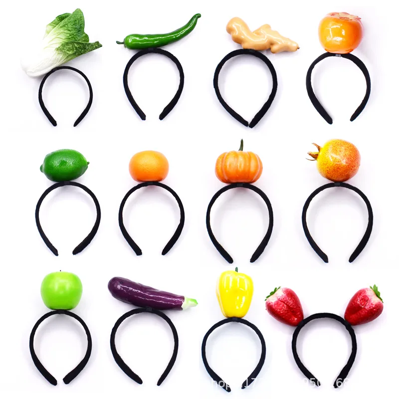 Creative Personality Funny Three-dimensional Vegetable Hair Band Apple Lemon Fruit Head Hoop Novelty Headwear Hair Accessories