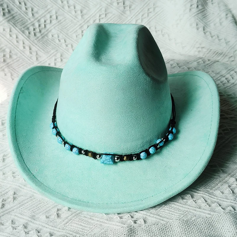 Suède Cowboyhoed Mannen Vrouwen Herfst Winter Nieuwe Riem Western Cowboy Hoed Effen Retro Hoed Groothandel Caps Sombrero Vaquero Mujer