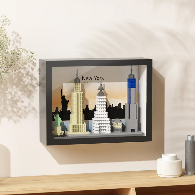 Creative City Architecture Building Blocks Model Micro Particle Skyline Streetscape MOC Kit Educational Toys Gift for Teens