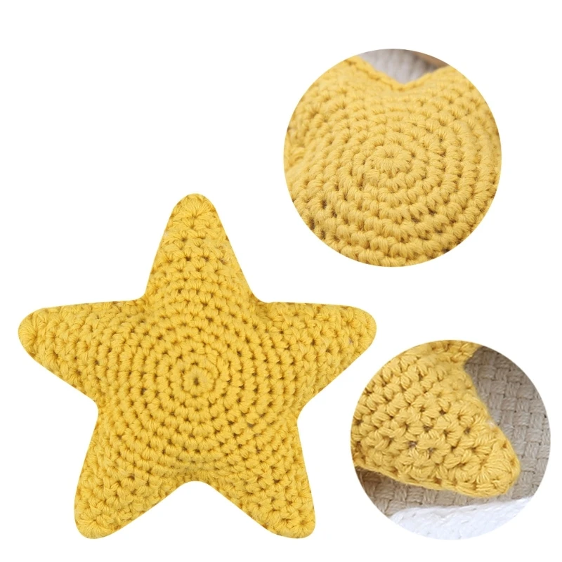 Baby Pacifier Clip DIY Accessories Crochet Stuffed Star Beads Infant Teething Toy Rattle Teether Newborns Shower Gift