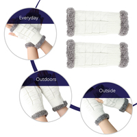 Warm Keeping Gloves Knitting Acrylic Wool H Covers Heat Storage Thermal Stylish Winter Arm Warmers Fingerless