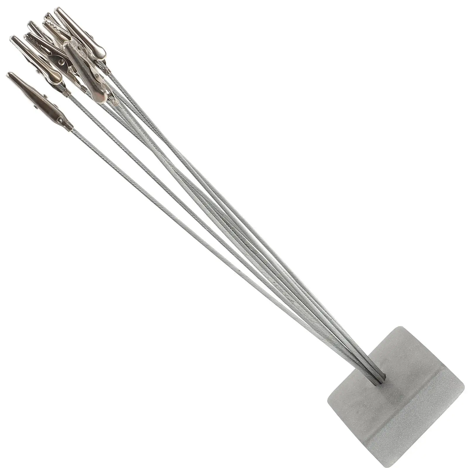 

8 Clip Tree Silver Grey Resin Base Stainless Steel Clips 9 7 Inch 2 5x2 5x0 8 Inch Photo Holder Note Memo Office Decor