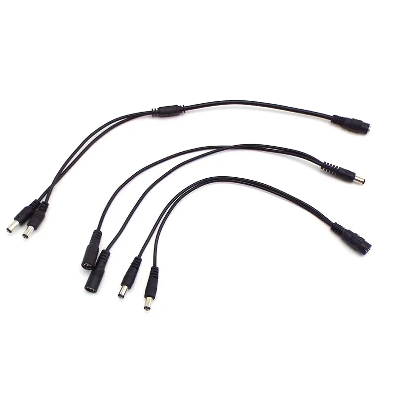 12V DC Power Splitter Extension Cable 5.5x2.1mm Jack Plug Male Female Connector for CCTV Camera LED Light Strip AC Adapter