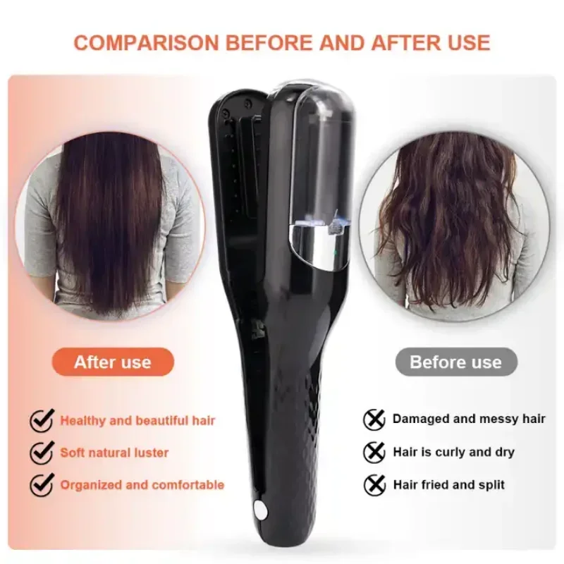 Tondeuse à cheveux professionnelle USB 2 en 1, sans fil, coupe d'extrémité de cheveux, coupe de barbe, outils de coupe de cheveux à coupe rapide