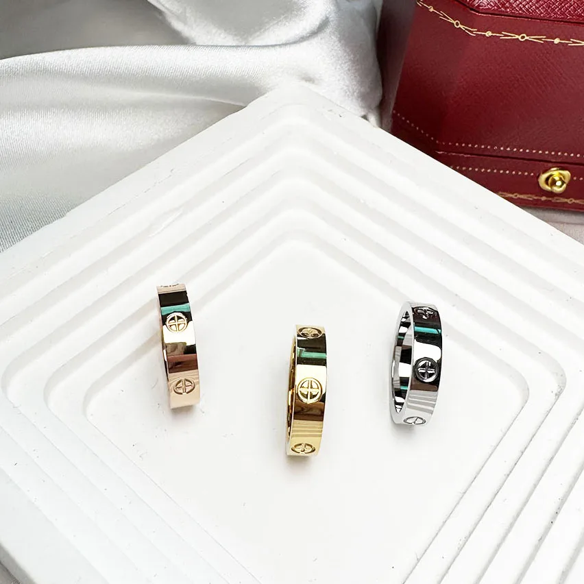 Cross Stainless Steel Couple Ring 2