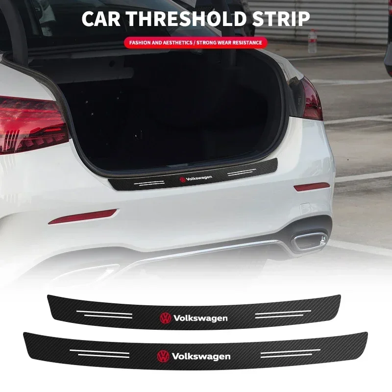 

Carbon Fiber Car Rear Trunk Door Sill Bumper Guard Plate Protector Stickers For Volkswagen Mazda Nissan Skoda Peugeot Citroen