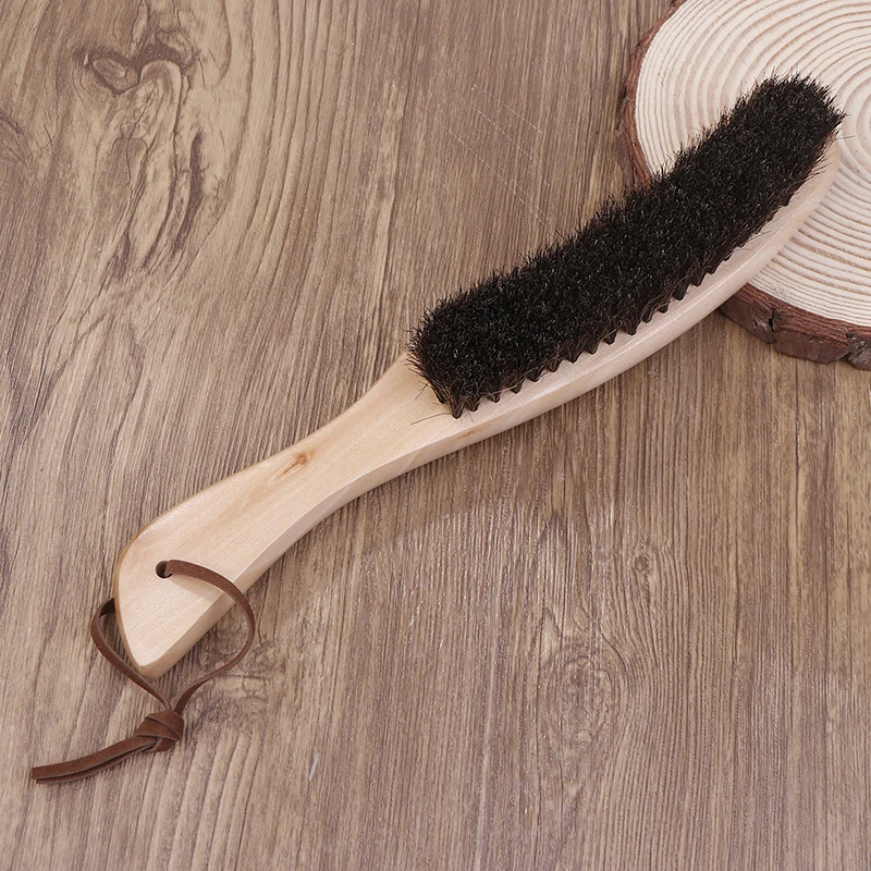 Horsehair Brush Wooden Handle Cleaning Brush Soft Horsehair Laundry Cleaning Brush For Furniture Clothes Coat Suit Lint Clothes