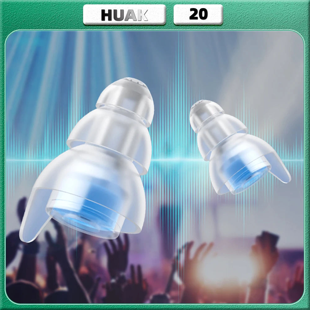 HUAK High Fidelity Concert Ear Plugs,Reusable Noise Cancelling Earplugs for Concerts,Noise Reduction,Musicians,Music Festival