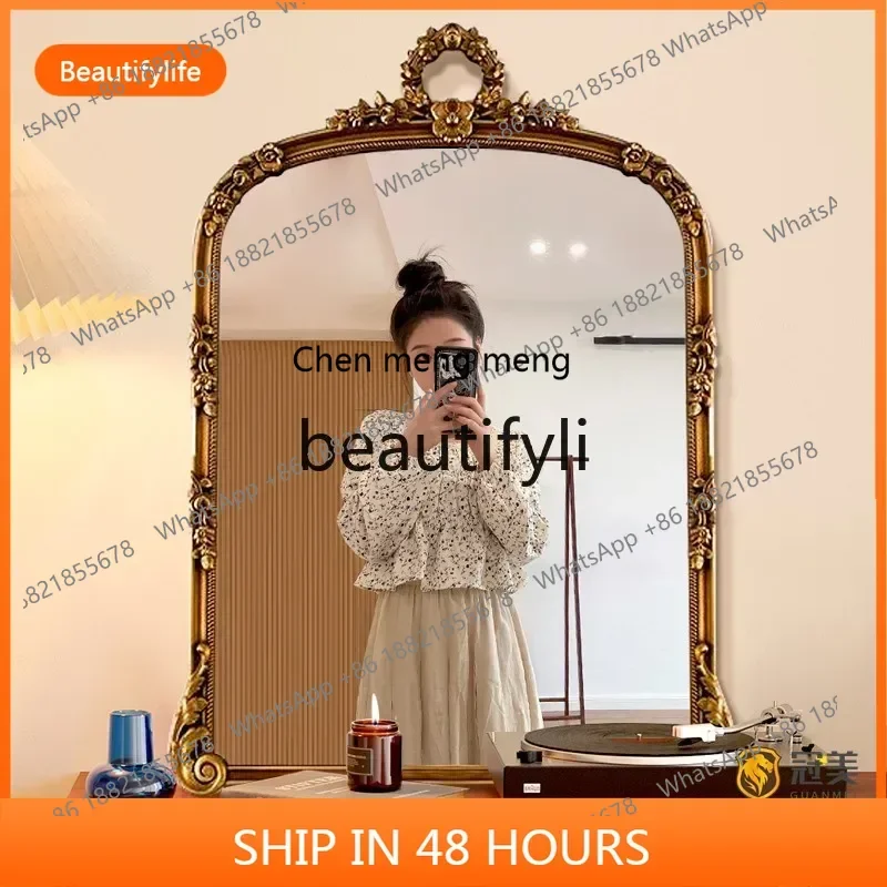 ss8350  French vanity mirror wall-mounted antique vanity table premium wall-mounted bathroom vanity mirror
