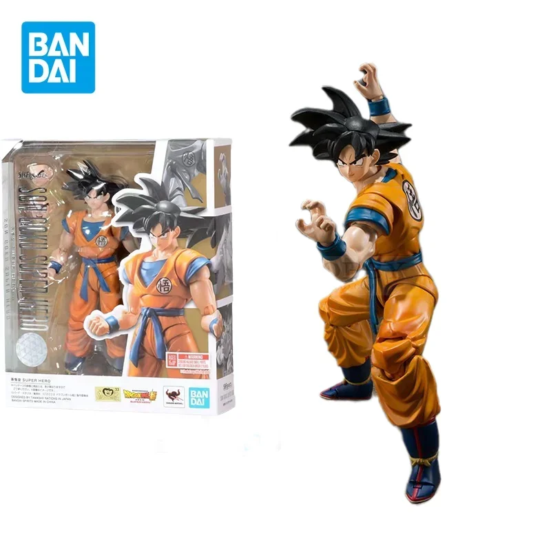 

Bandai Original Dragon Ball Anime Figure SHF Super Hero Son Goku Action Figure Toys for Kids Gift Collectible Model Ornaments