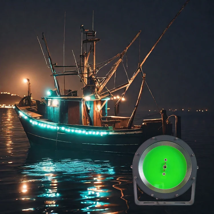 1000W Red White Cyan Green Waterproof Attract Squid Flood Lights Luring Fish Over Water