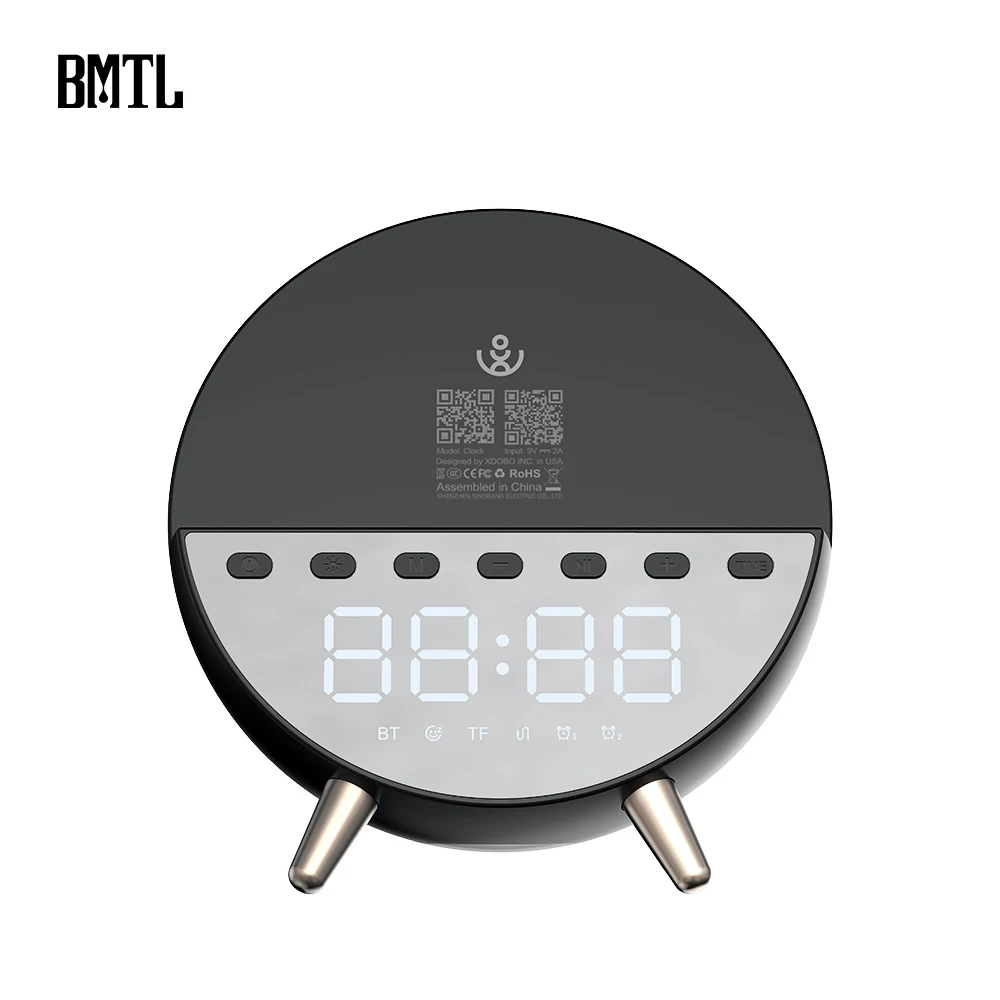 XDOBO Clock Bluetooth Speaker Wireless Portable Bass 1200mAh BT TF Play For Home Party With Smartphone Holder
