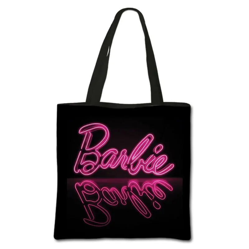 Nuova borsa stampata Barbie Kawaii Anime Fashion studenti borsa a tracolla in poliestere di grande capacità Tote regali leggeri