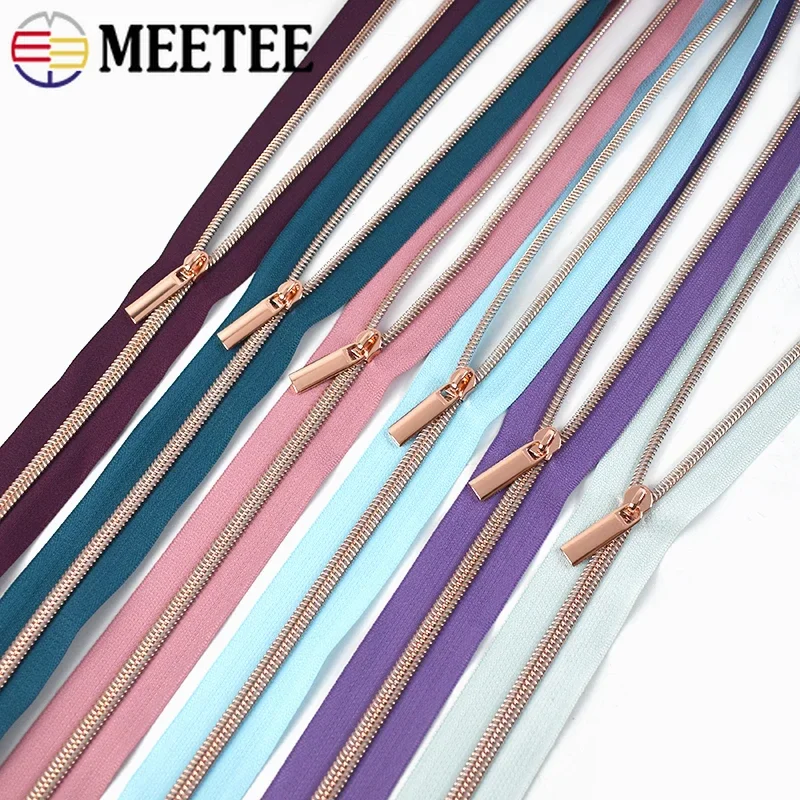 2/5/10Meters Meetee 5# Nylon Zippers Sliders for Clothes Bags Pocket Coil Zip Zipper Slider Replace DIY Garment Sewing Accessory