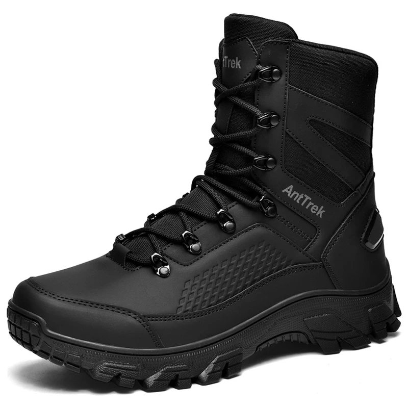 Outdoor Combat Tactical Boots For Men Desert Boots Wear-resistant Non-slip Hiking Boots Side Zipper High-top Men Boots Quality
