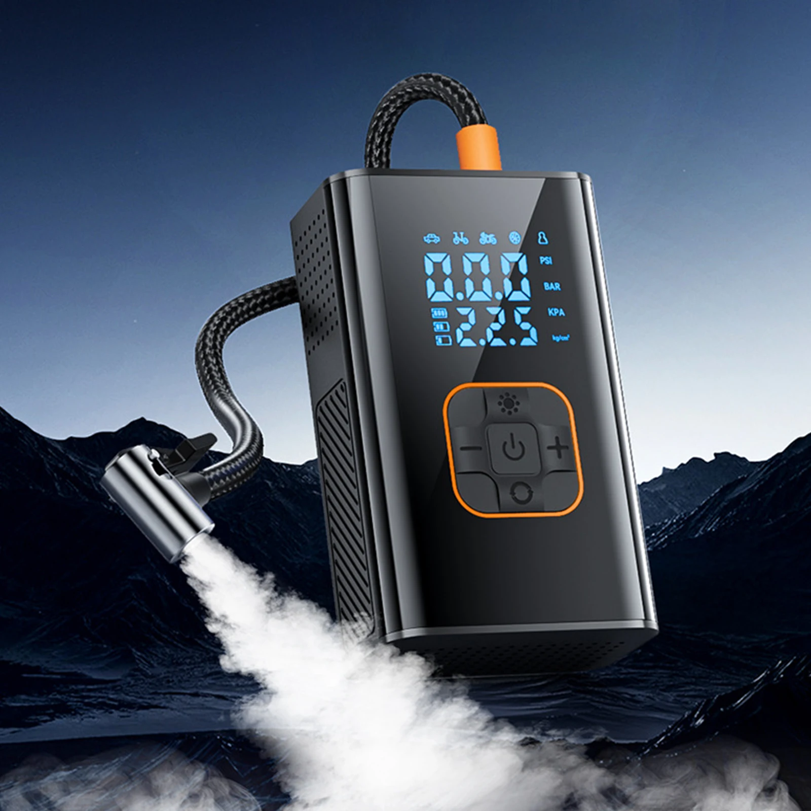 

Беспроводной мини-велосипедный насос с цифровым манометром, электрический велосипедный насос для шин с перезаряжаемой батареей для мотоцикла, велосипедного автомобильного мяча