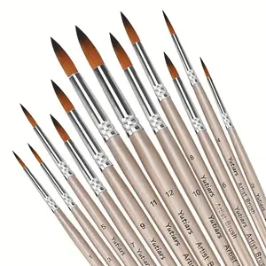 Professional Paint Brushes Set, Round Pointed Tip, Nylon Cabelo, Artista Acrílico Escova, Aquarela, Pintura A Óleo, Corpo, 12Pcs 8 principais vendas pinceis tinta acrilica - №6