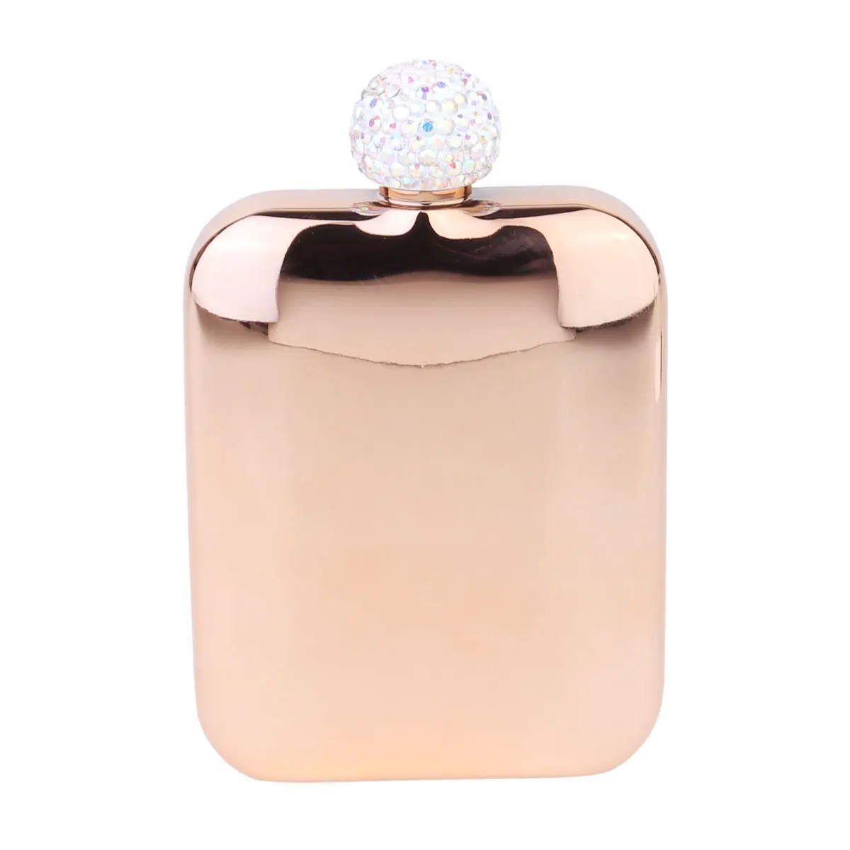 

Portable Small Wine Flask Stainless Steel Mini Bottle For Women Rhinestone Design Travel Container Compact Silver Bar Tool