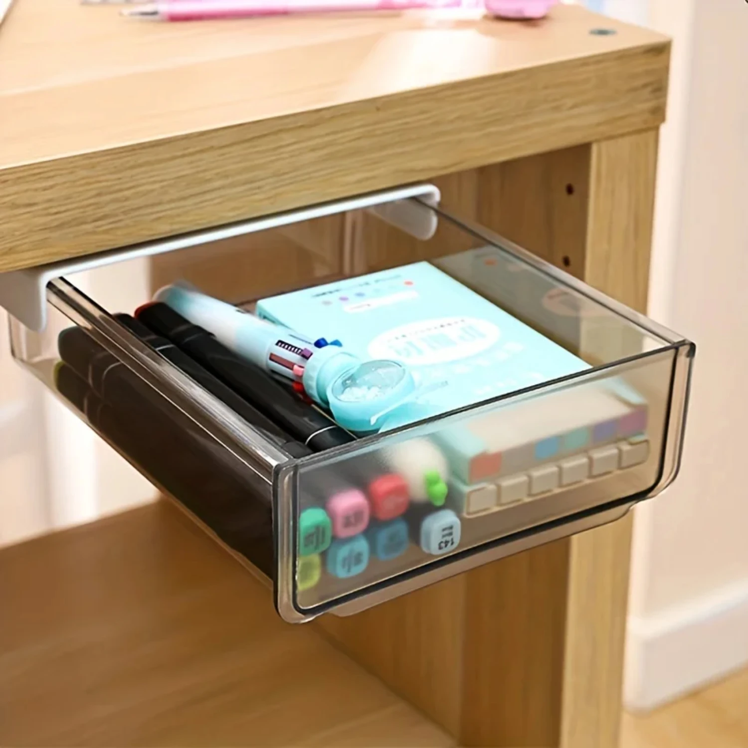 

Drawer type desktop box under the table