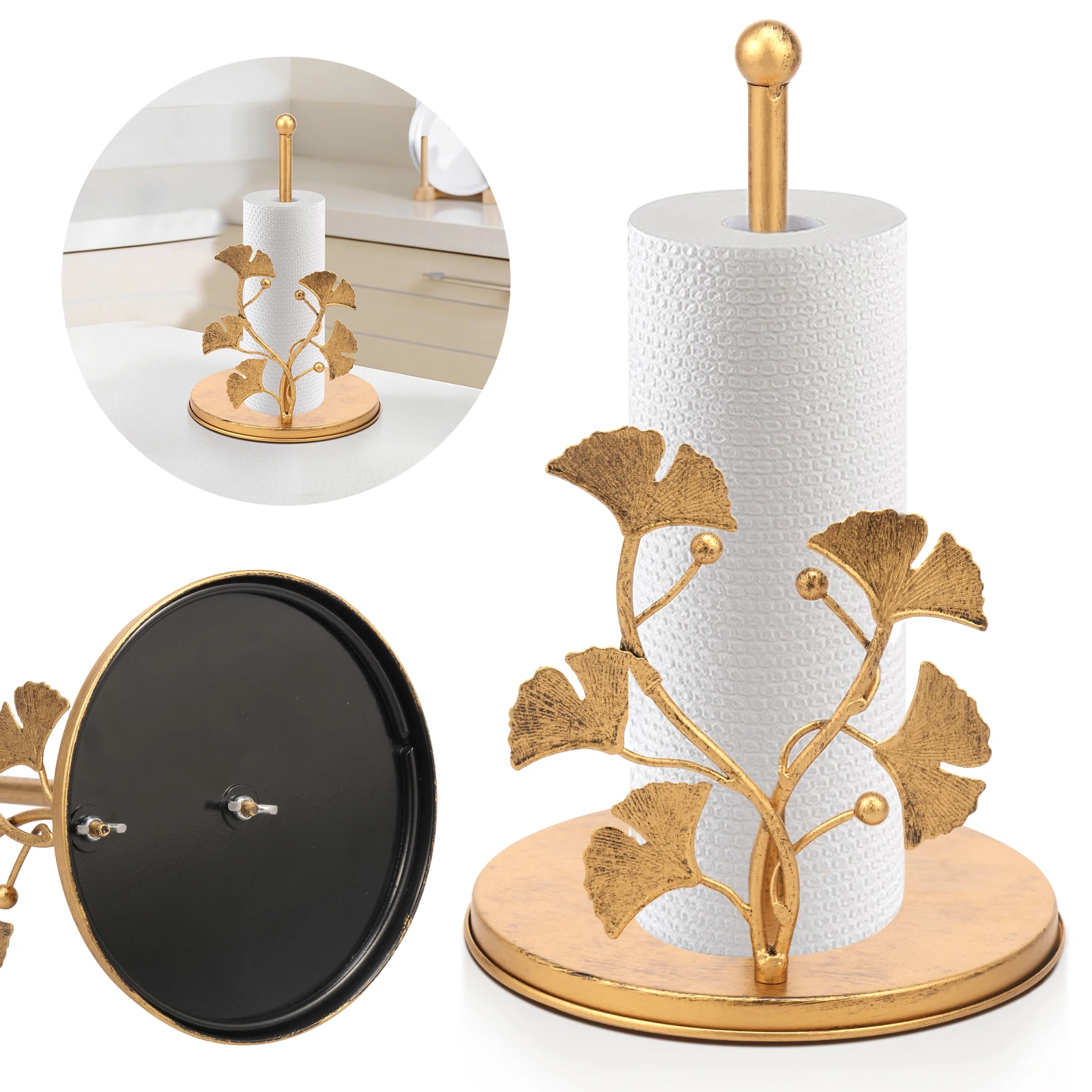 

Roll Paper Towel Holder Iron Papers Roll Holder Vertical Papers Towel Storage Racks Kitchen Paper Organiser for Kitchen Supplies